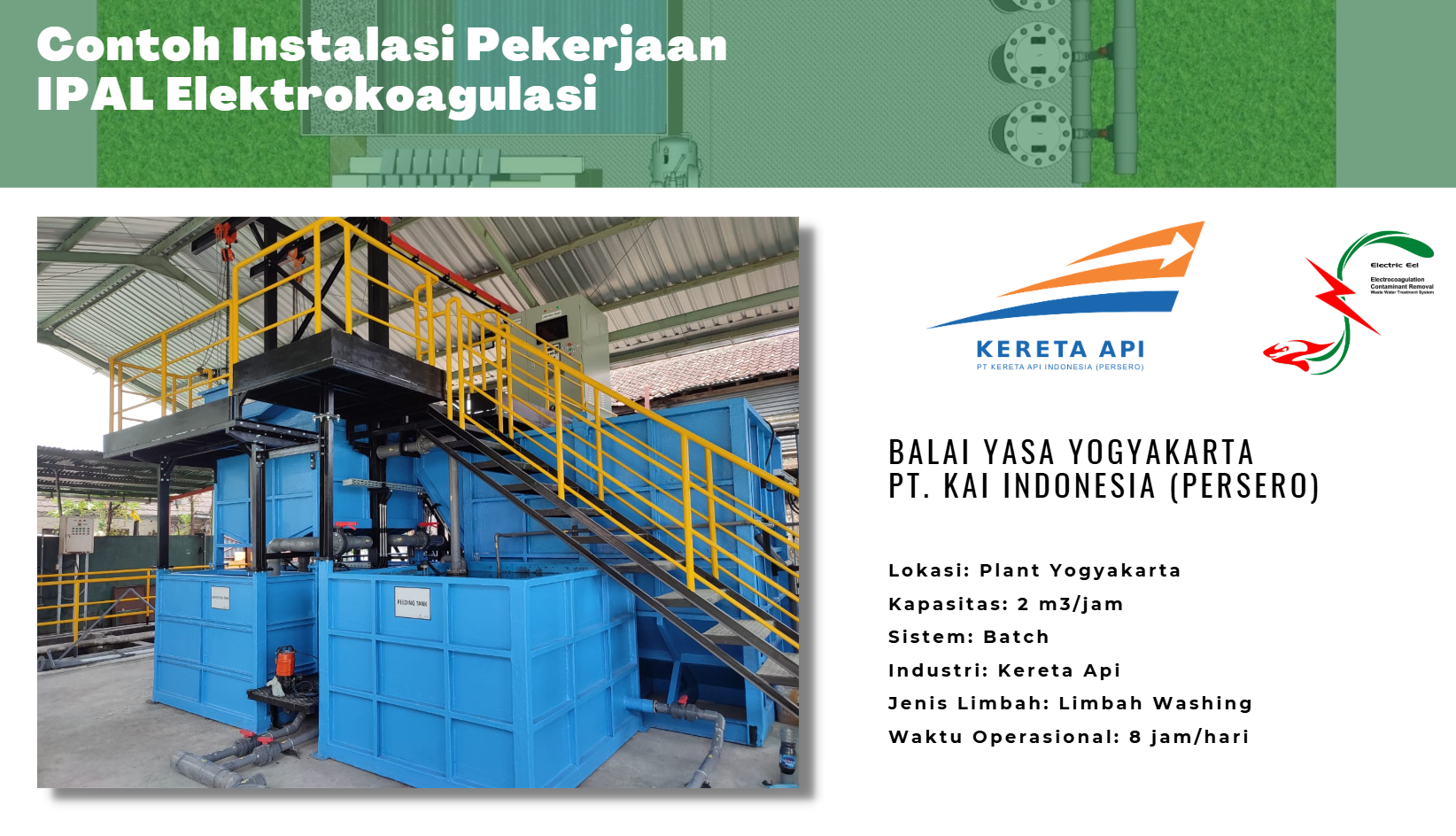 Studi Kasus Instalasi IPAL Elektrokoagulasi di Balai Yasa KAI Yogyakarta