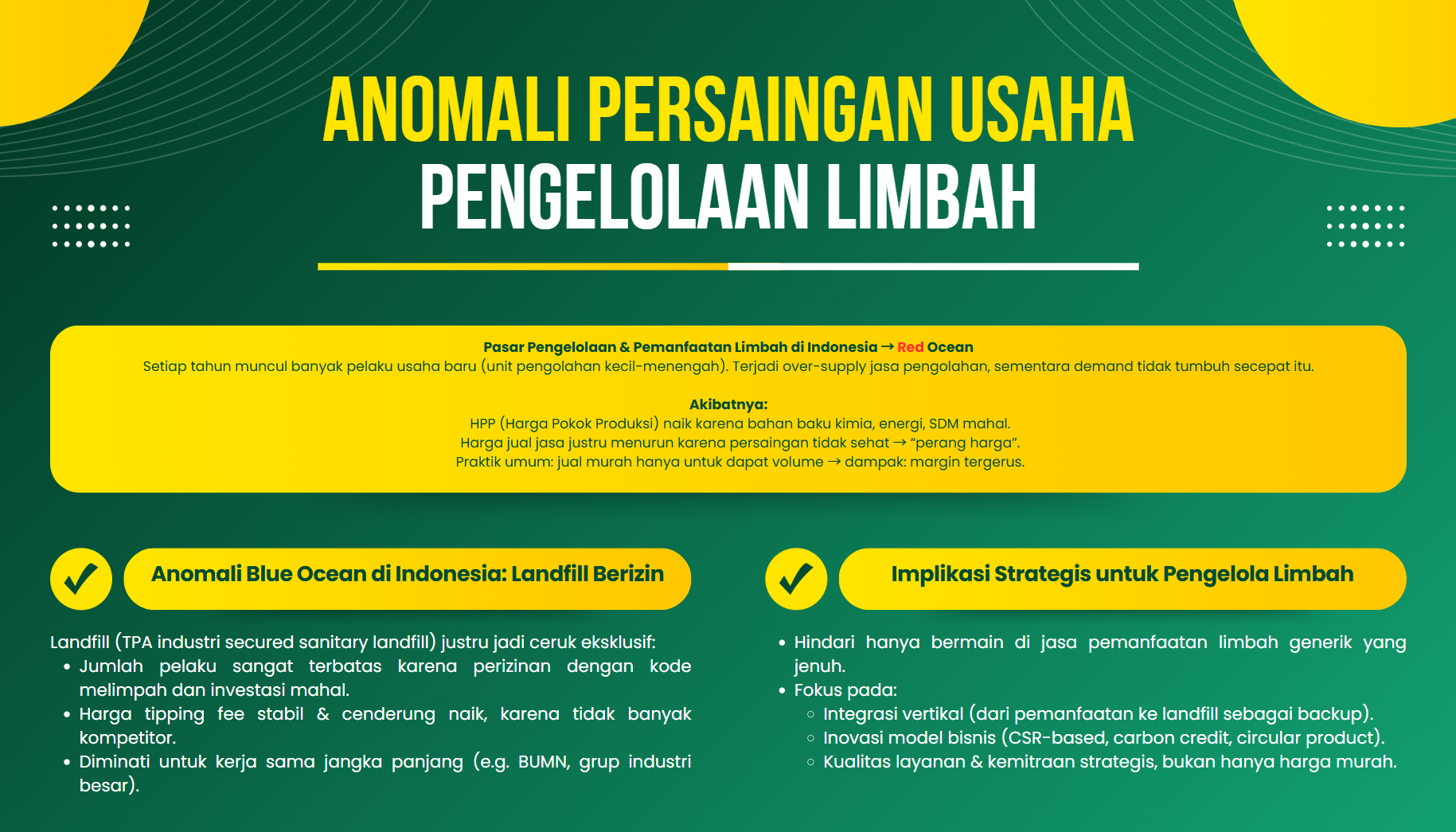Red Ocean di Industri Pengelolaan Limbah: Tantangan, Anomali, dan Strategi Bertahan