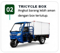 Tricycle listrik BAJACO dengan box tertutup