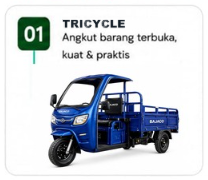 Tricycle listrik BAJACO dengan bak terbuka