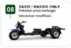 Sasis BAJACO tanpa bodi untuk kebutuhan modifikasi
